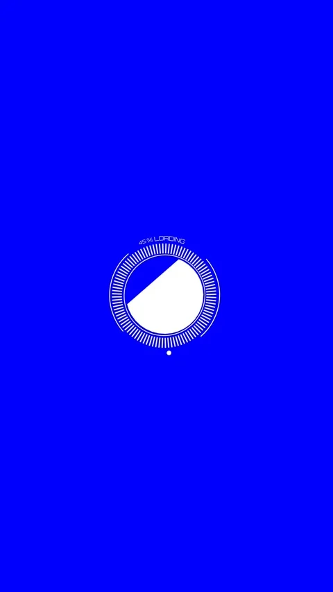 3D 15 Second Round Loading Bar Pop Up Animation Vertical Blue Stock Footage 282396981