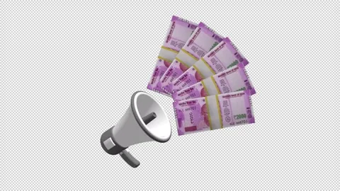 3D 2000 Rupee Money Megaphone Icon Stock Footage 341671874