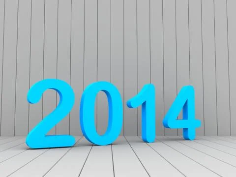 3d 2014 text on isolated background Stock Illustration