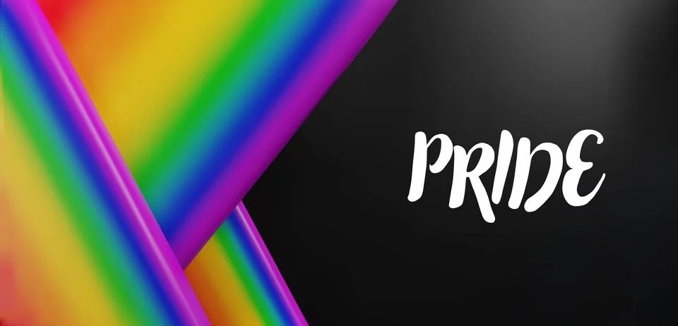 3d 3 rainbow on black background for Pride month. Stock Illustration