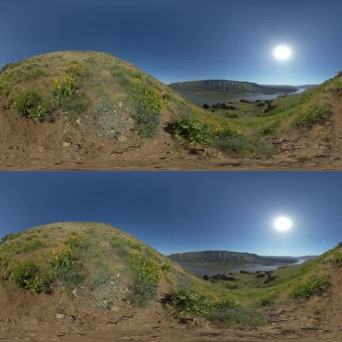 3D 360 Oregon Valley Looking Over River 3 Stock Footage 254601877