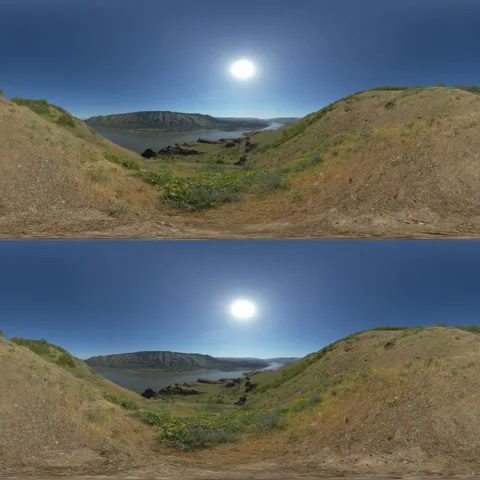 3D 360 Oregon Valley Looking Over River 2 Stock Footage 254601879