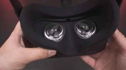 3d 360 vr headset reality glasses goggles lenses Foto stock
