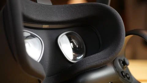 3d 360 vr headset reality glasses goggles lenses Stock Photos