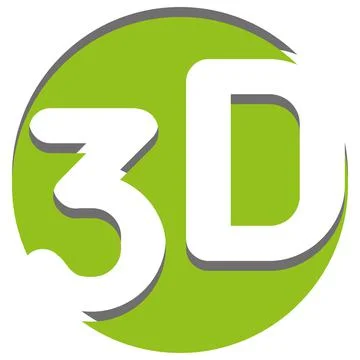 3D, 3D drawing, 3D logo, printing shop, logo Stock Illustration