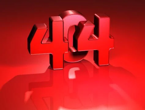 3d 404 error on red background Stock Illustration