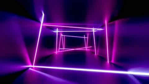 3D 4k abstract tunnel/ neon lights anima... | Stock Video | Pond5