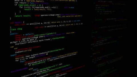 3D 4K animation of computer code and data appearing dark digital space. Stock Footage 151435460