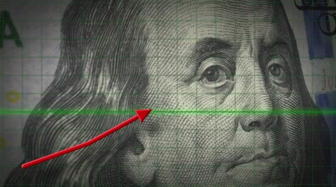 3D 4K animation profit chart arrow on money $100 dollar bill Vídeo Stock 60039980