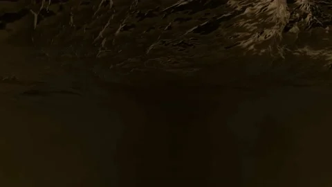 3D 4k Animation. stormy ocean big waves in the sea. Camera goes underwater Stock Footage 238743794