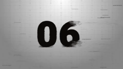 3D 4K Digital Countdown Cinematic data with glitches ten to zero seconds. Video stock 157868329