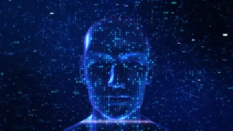 3D 4K Futuristic Cyber Interface Digital Artificial Intelligence Concept Human Stock Footage 311972554