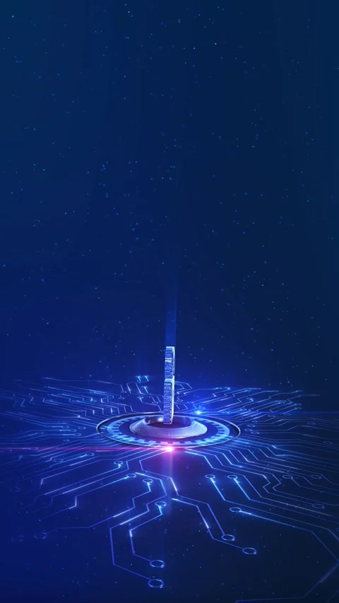 3D 4k Futuristic Cybersecurity Technology Animation Digital Shield Lock. 3d Data Stock Footage 341902379