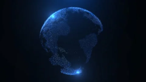 3d 4K Loop Abstract globe Glows Particles and plexus structure Animation Stock Footage 157882706