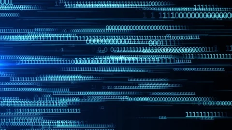 3D 4K Motion graphics Abstract blue binary code loop background. Stock Footage 158034096