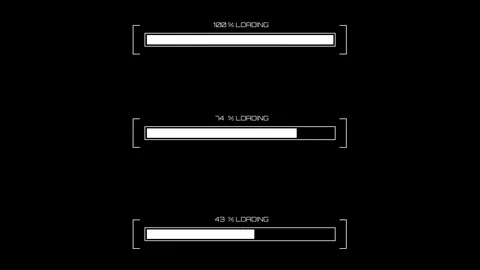 3D 5 10 15 Second Loading Bar Pop Up Animation Landscape Black Stock Footage 282397101