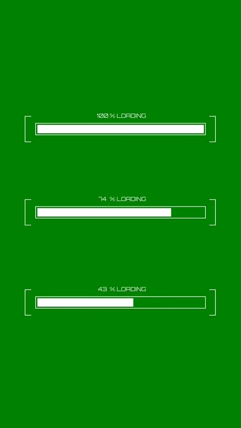 3D 5 10 15 Second Loading Bar Pop Up Animation Vertical Green Stock Footage 282397142