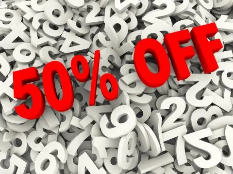 3d 50 percent off Stock Illustration
