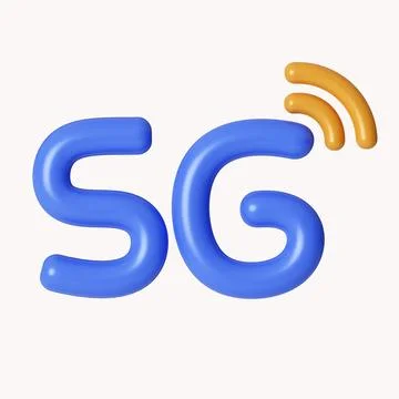 3d 5G icon for web design. Internet network concept. Communication, internet Stock Illustration
