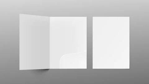 3D A4 Size Single Pocket Folder Mock Up Isolated Stock Illustration
