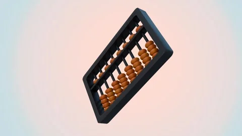 A 3D abacus continuously rotates in space Stock Footage 336542345