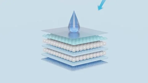 3d absorbent layer and ventilate shows with synthetic fiber hair, water dro.. Stock-Footage 269814010