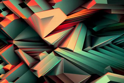 3d abstact vibrant polygonal background Stock Illustration
