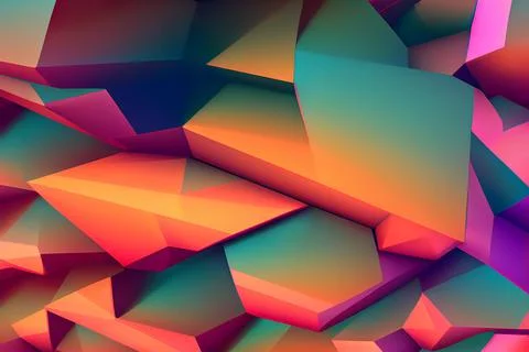 3d abstact vibrant polygonal background Stock Illustration