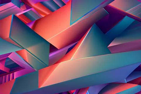 3d abstact vibrant polygonal background Stock Illustration