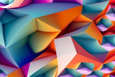 3d abstact vibrant polygonal background Stock Illustration