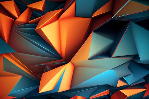 3d abstact vibrant polygonal background Stock Illustration