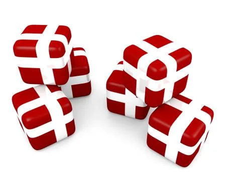 3D abstarct background - cubes isolated on white Stock Illustration