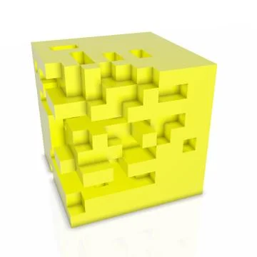 3D abstarct background - cubes isolated on white Stock Illustration