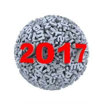 3d abstract alphabet ball 2017 Stock Illustration