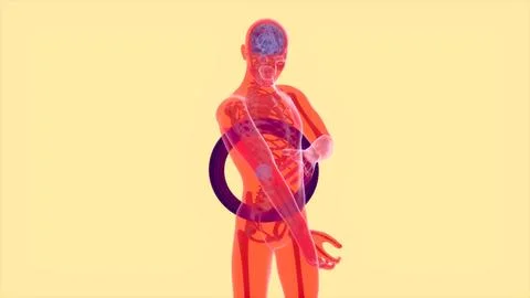 3D abstract anatomy concept of an elbow pain Ilustración de archivo