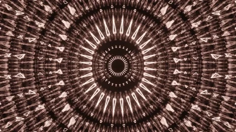 3D abstract animated mandala light brown flower Stock Footage 141146231