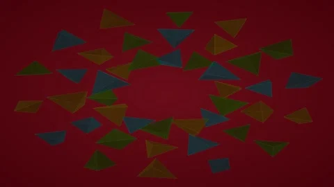 3D abstract animation featuring colorful triangular prisms Stock Footage 338388011