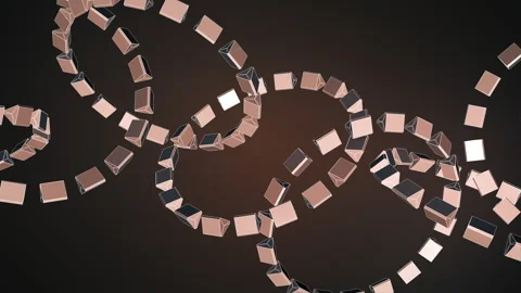 3d abstract animation of rings from n-gon and wireframe Stock Footage 249349146