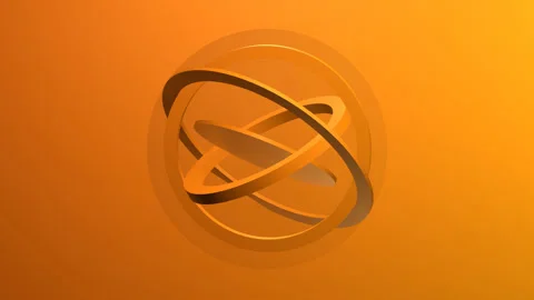 3d abstract animation of spinning circle, seamless loop for logo template Stockbeeldmateriaal 255104776