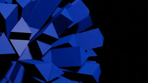 3D abstract animation- Triangle shapes exploding in slow motion 3D animation Stock Footage 228464019