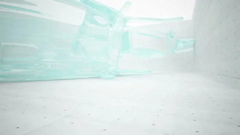 3d, abstract, architecture, backdrop, background, basement, blue, celling, cemen Stock Footage 85620490