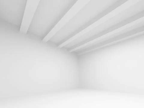 3d abstract architecture background. Empty white room interior Stock Illustration