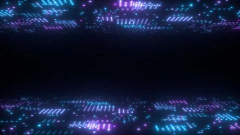 3d abstract art background render, circles and dots on the black, retrowave and Stock Illustration