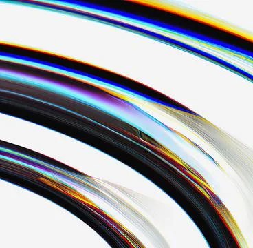3D abstract art illustration with reflections, dispersion effect, realistic ligh 스톡 일러스트