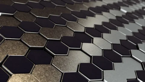 3d Abstract background animation. Metal hexagons. Video stock 112133238