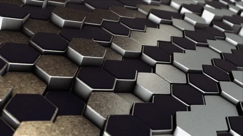 3d Abstract background animation. Metal hexagons. Stock Footage 112133306