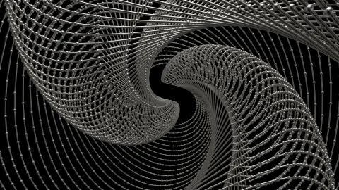 ..3d abstract background with atom array structure. Repetitive lattice struct Stock Illustration