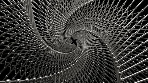 ..3d abstract background with atom array structure. Repetitive lattice struct Stock Illustration