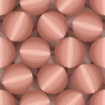 3D abstract background of balls. Seamless pattern from round objects. Illustrazione stock