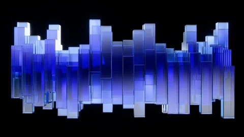 3d abstract background with blue bars 스톡 동영상 332776358